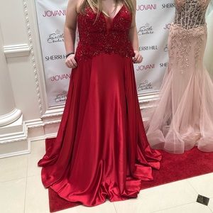 Red prom dress. Worn once. Size 18 altered. Ellie Wilde Mon Cheri